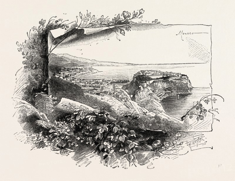 MONACO, ENGRAVING 1882
