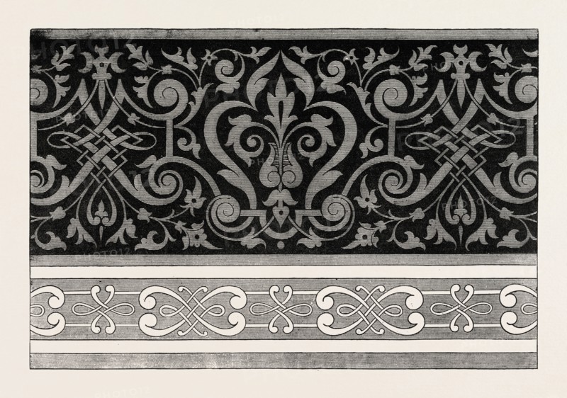 BORDER FOR SATIN-STITCH OR ONLAID EMBROIDERY, ENGRAVING 1882