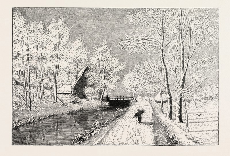 WINTER MORNING, engraving 1882
