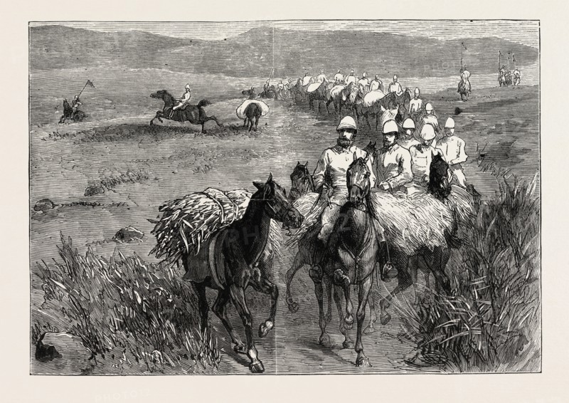 KOPJE ALLEEN, THE ZULU WAR, ENGRAVING 1879