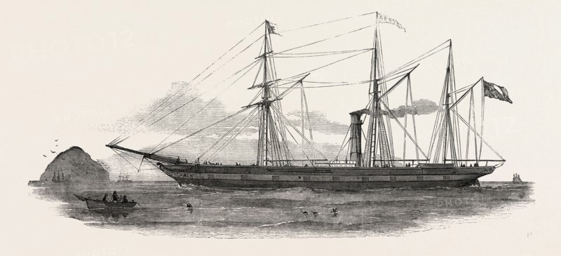 THE SCREW STEAMER ARNO, FOR THE MEDITERRANEAN, 1851 engraving