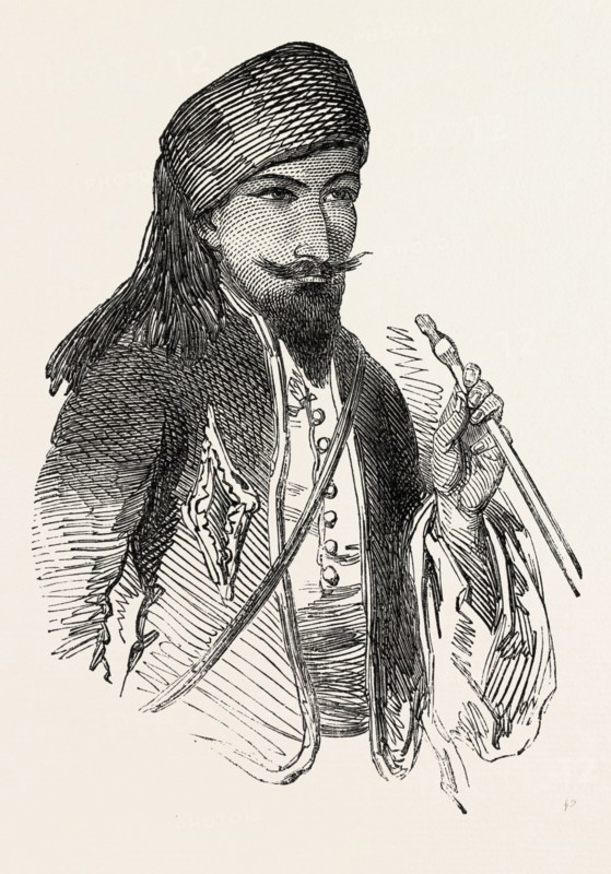 THE PACHA OF ALEPPO, SYRIA, 1851 engraving