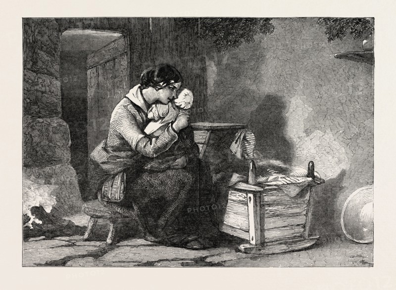 THE HIGHLAND MOTHER PAINTED BY F.W. TOPHAM, FRANCIS WILLIAM TOPHAM, 1808-1877, 1851 engraving