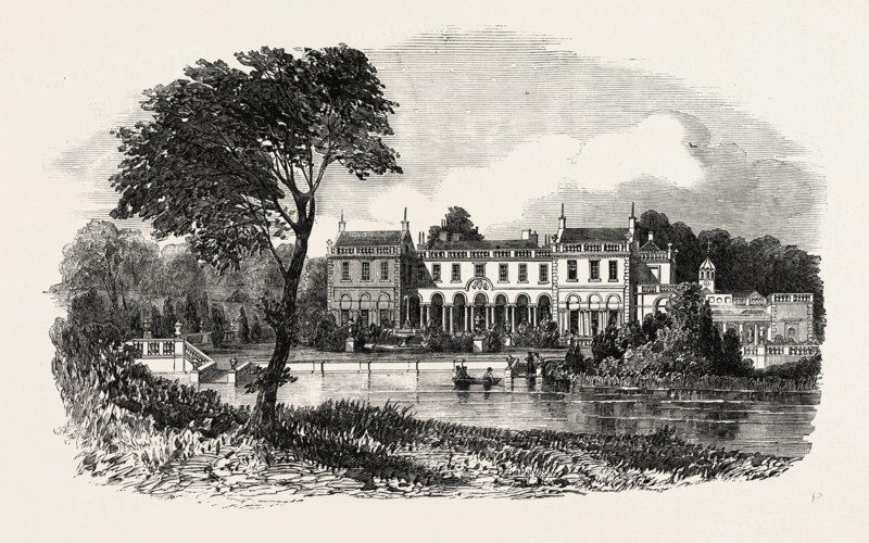 CLUMBER, THE SEAT OF THE LATE DUKE OF NEWCASTLE, UK, 1851 engraving