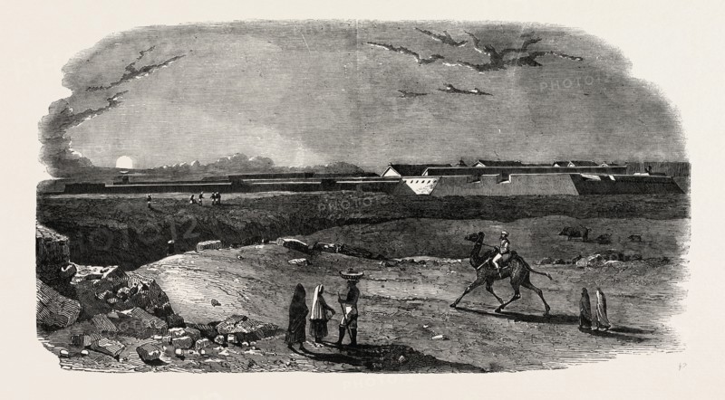 FEROZEPORE, THE FORT, INDIA, 1851 engraving