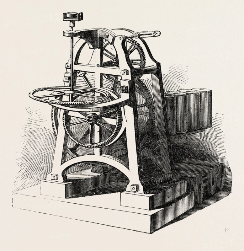 SHEPHERD'S ELECTRIC CLOCK FOR THE CRYSTAL PALACE: MECHANISM OF THE ELECTRIC CLOCK, THE GREAT EXHIBITION, LONDON, UK, 1851 engraving