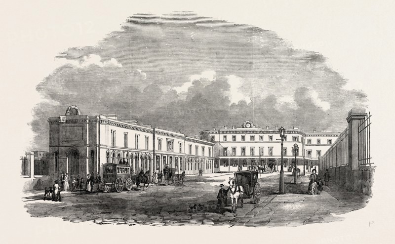 THE NEW TERMINUS OF THE SOUTH EASTERN RAILWAY, AT LONDON BRIDGE, LONDON, UK, 1851 engraving