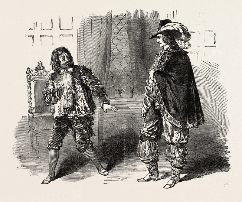 SCENE FROM PRESENTED AT COURT, AT THE HAYMARKET THEATRE, LONDON, UK, 1851 engraving
