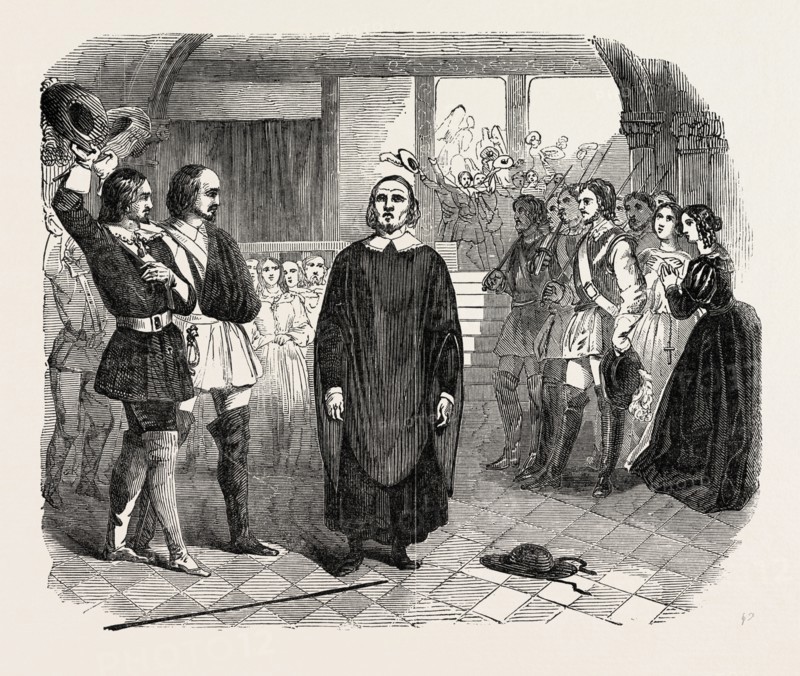 SCENE THE LAST, FROM THE NEW DRAMA OF SIXTUS V., AT THE OLYMPIC THEATRE, LONDON, UK, 1851 engraving