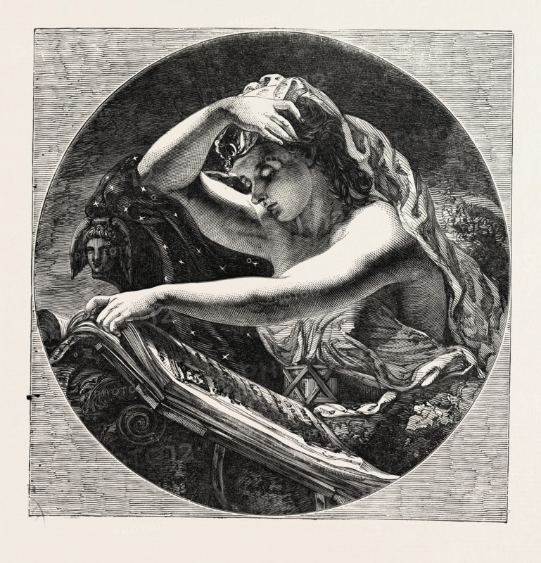 HISTORY PAINTED BY J. SANT, EXHIBITION OF THE BRITISH INSTITUTION, UK, 1851 engraving