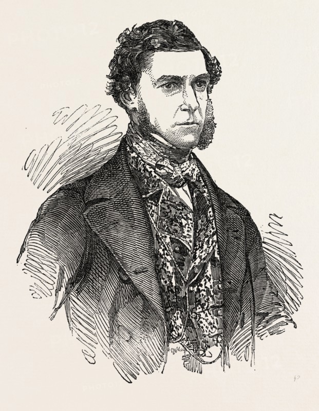 LORD DUNCAN, M.P. FOR BATH, UK, 1851 engraving