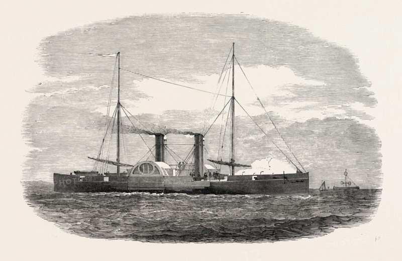 THE NIX, PRUSSIAN WAR STEAMER, 1851 engraving