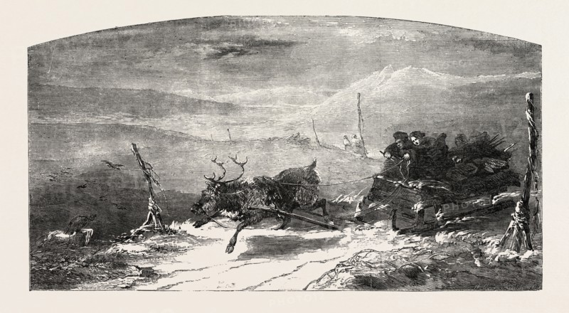 A DAY IN NORWAY, PAINTED BY JOHN CHRISTIAN ZEITTER,1797-1862,  EXHIBITION OF THE SOCIETY OF BRITISH ARTISTS, 1851 engraving
