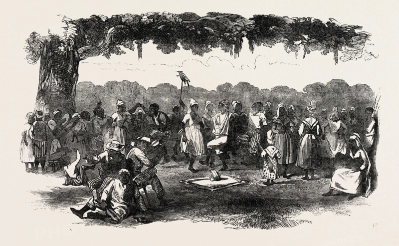 SCENE FROM MR. HENRY RUSSELL'S NEW ENTERTAINMENT, AT THE OLYMPIC THEATRE, LONDON, UK, 1851 engraving