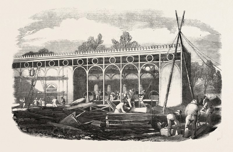 THE INDUSTRIAL EXHIBITION: THE BOILER HOUSE, ADJOINING THE GREAT BUILDING; THE GREAT EXHIBITION, LONDON, UK, 1851 engraving