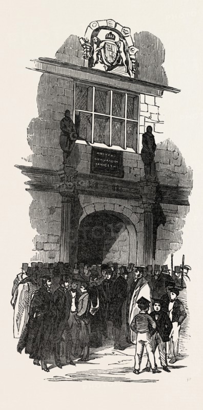 TERCENTENARY OF SHREWSBURY SCHOOL, UK, 1851 engraving