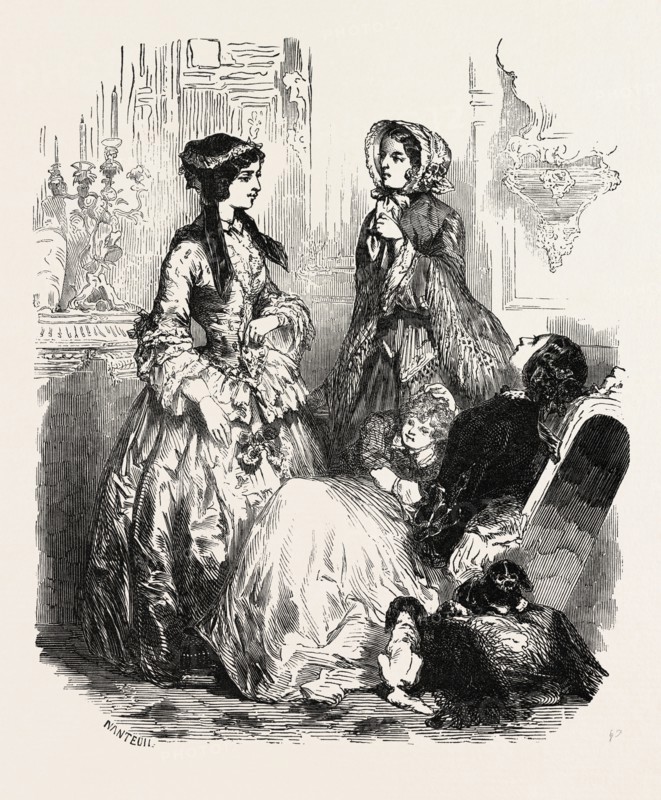 PARIS FASHIONS FOR MAY, FRANCE, 1851 engraving