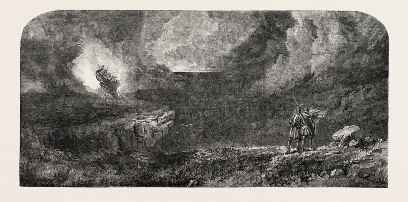 EXHIBITION OF THE NATIONAL INSTITUTION, MACBETH PAINTED BY E.J. NIEMANN; SHAKESPEARE, 1851 engraving