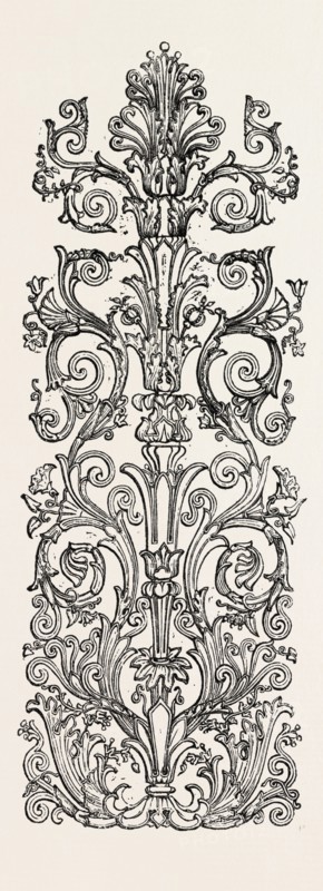 DESIGN FOR PANEL, BY W.A. PAPWORTH, 1851 engraving