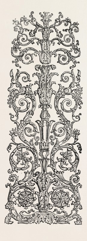 DESIGN FOR PANEL, BY J.W. PAPWORTH, 1851 engraving
