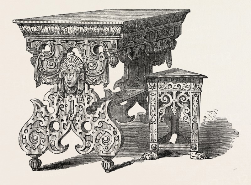 ELIZABETHAN FURNITURE, BY C.J. RICHARDSON, 1851 engraving