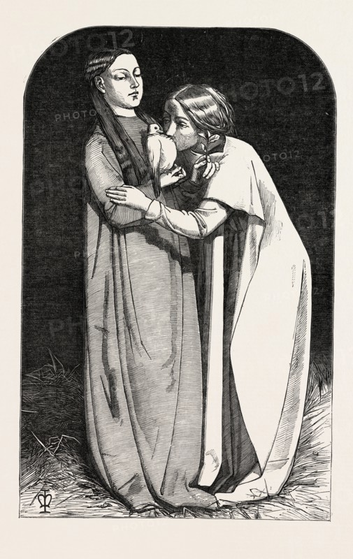 EXHIBITION OF THE ROYAL ACADEMY, THE RETURN OF THE DOVE TO THE ARK PAINTED BY J.E. MILLAIS, 1851 engraving