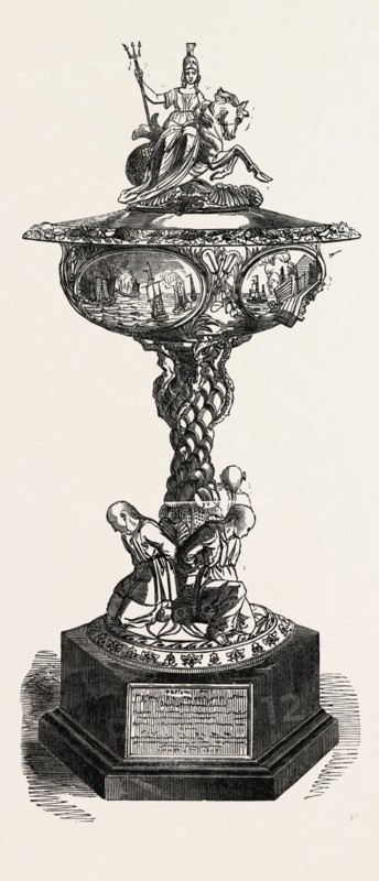 PLATE PRESENTED TO CAPTAIN J.C. DALRYMPLE HAY, R.N., 1851 engraving
