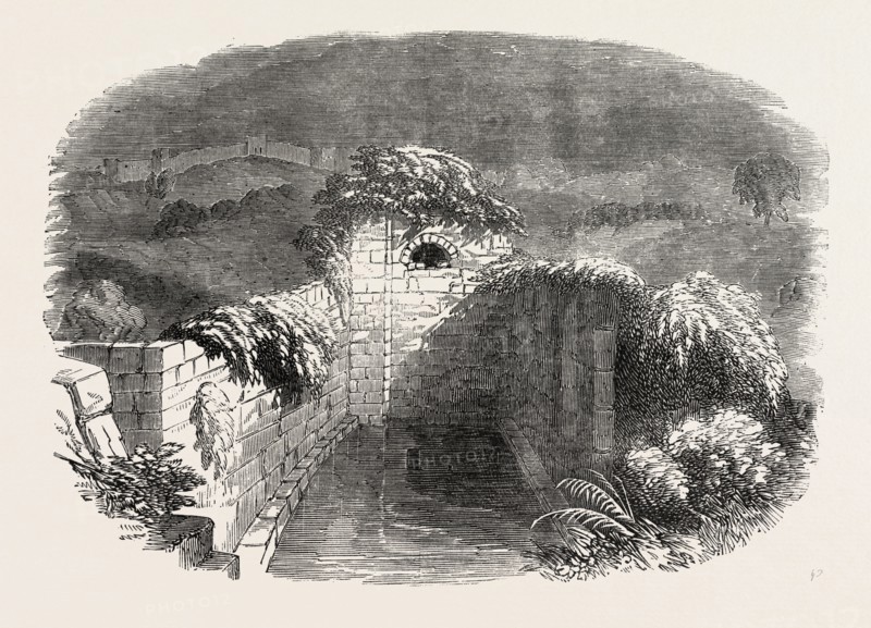 SCENE FROM THE MOVING DIORAMA OF JERUSALEM AND THE HOLY LAND, THE POOL OF SILOAM, 1851 engraving