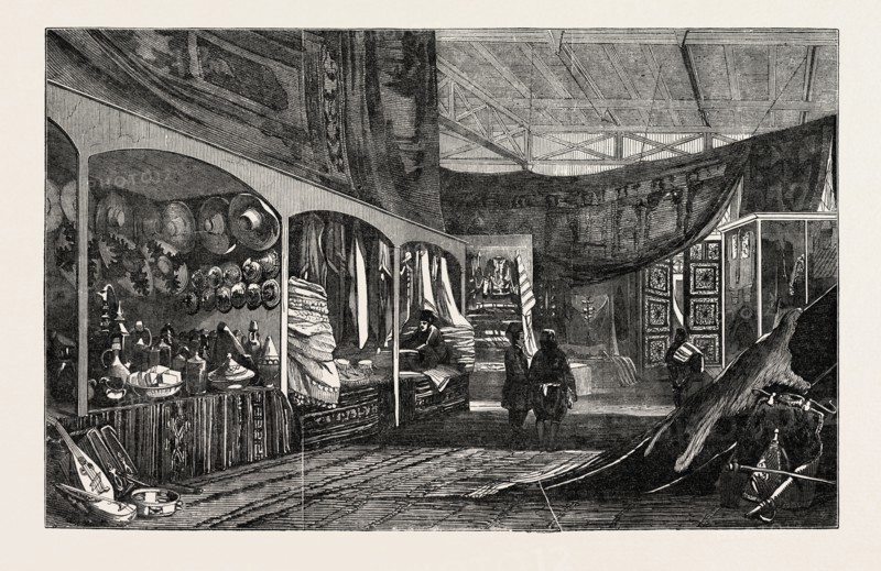 THE TUNIS COURT, CRYSTAL PALACE, THE GREAT EXHIBITION, HYDE PARK, LONDON, UK, 1851 engraving