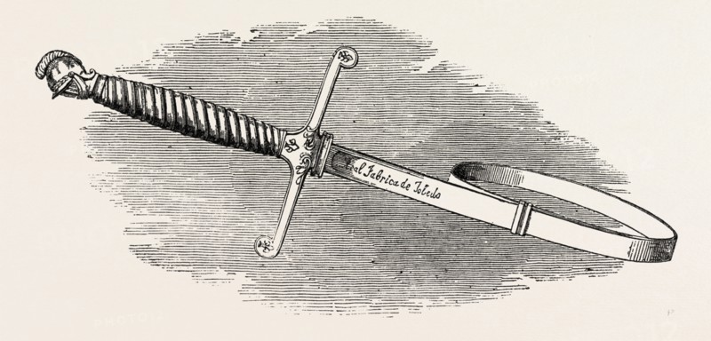 TOLEDO SWORD, BY DON MANUEL DE YSASI, 1851 engraving