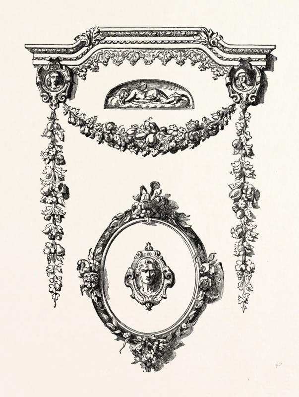 STAMPE LEATHER ORNAMENTS, BY LEAKE, 1851 engraving