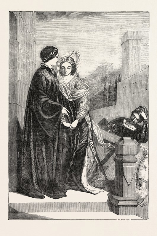 ORIGIN OF THE QUARREL OF THE GUELPHS AND GHIBELLINES, DESIGNED BY F.R. PICKERSGILL, A.R.A., FOR MESSRS. ROWNEY AND CO., 1851 engraving