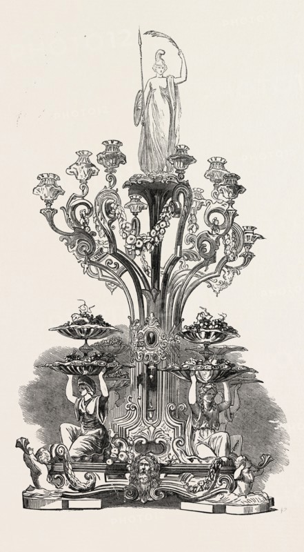 CENTREPIECE, BY MESSRS. LAMBERT AND RAWLINGS, 1851 engraving