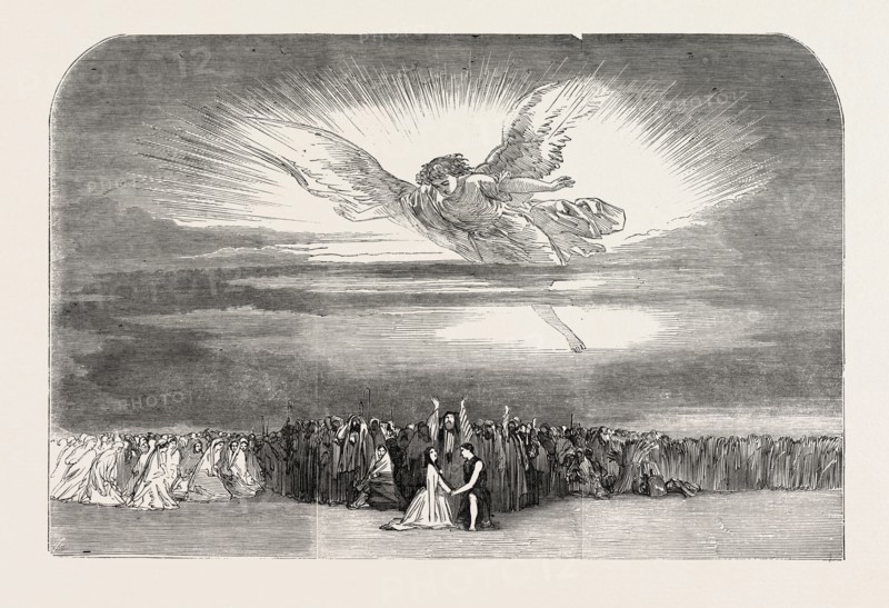 IL PRODIGO, AT HER MAJESTY'S THEATRE, THE LAST SCENE, LONDON, UK, 1851 engraving