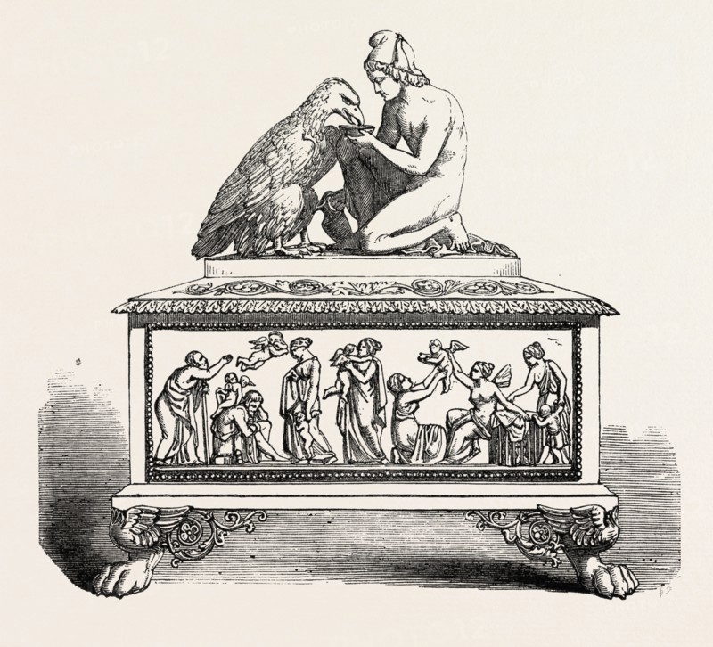 IVORY CASKET, FROM DENMARK, 1851 engraving