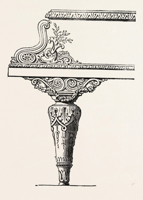 END OF PIANOFORTE, BY MESSRS BROADWOOD, 1851 engraving