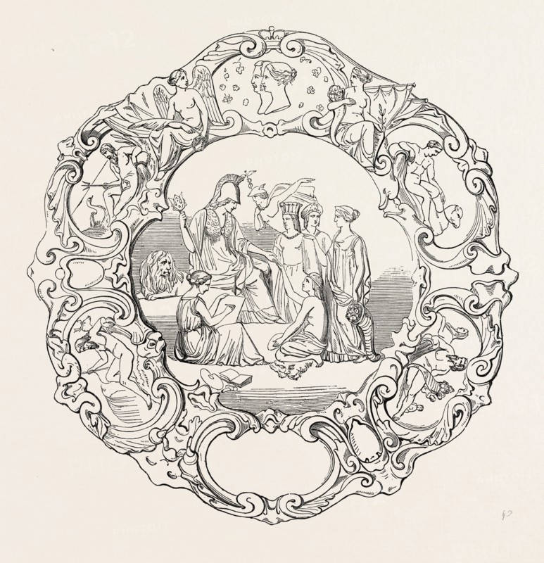 SILVER DISH, BY ANGELL, STRAND, 1851 engraving