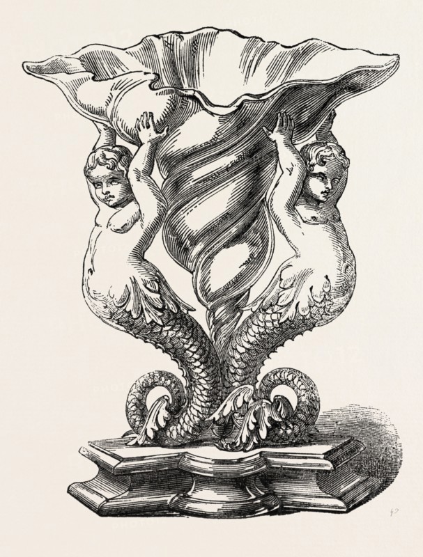 SALT CELLAR, BY MESSRS. MARTIN AND BURKETT, CHELTENHAM, 1851 engraving