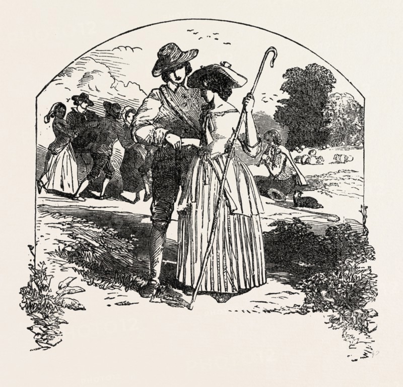 THE PASSIONATE SHEPHERD TO HIS LOVE BOOK OF ENGLISH SONGS, 1851 engraving