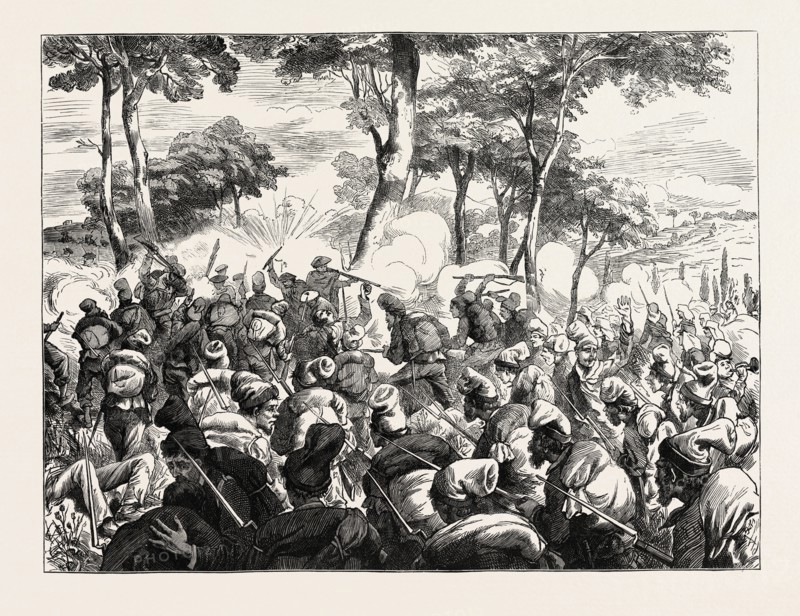 THE CIVIL WAR IN SPAIN: BAYONET CHARGE OF REPUBLICAN VOLUNTEERS AT BERGA, 1873 engraving