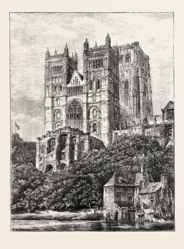 DURHAM CATHEDRAL, UK, 1873 engraving