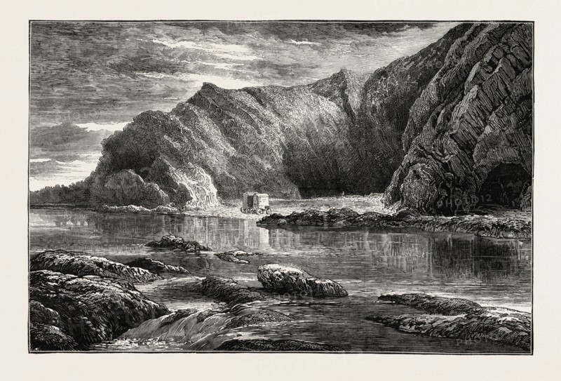 ILFRACOMBE: SCENE OF THE FATAL BATHING ACCIDENT, DEVON, UK, 1873 engraving