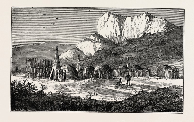KRAAL ON THE ZULU BORDER, CAPE COLONY, SOUTH AFRICA