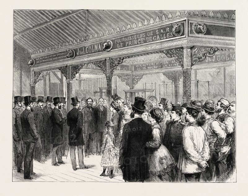 THE PRINCE OF WALES INSPECTING THE BRITISH SECTION, PARIS EXHIBITION, FRANCE