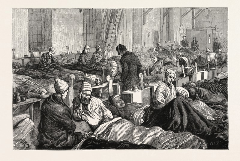 BRITISH CHARITABLE WORK IN TURKEYï¿½INTERIOR OF THE STAFFORD HOUSE SOCIETY'S HOSPITAL AT RUSTCHUK, TURKEY