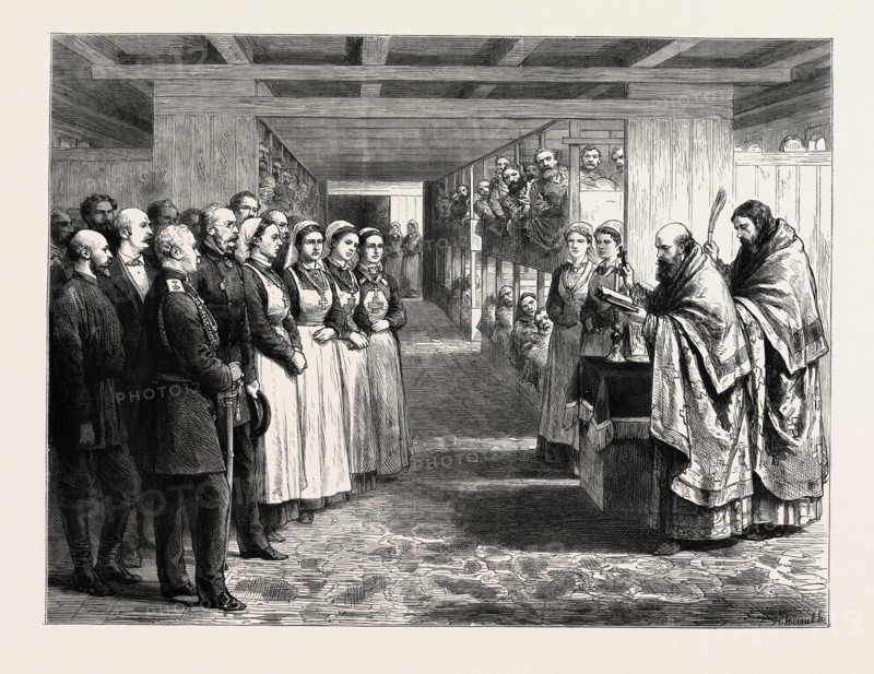 BRITISH CHARITABLE WORK IN TURKEY - BLESSING A FLOATING HOSPITAL ON THE DANUBE AT GIURGEVO