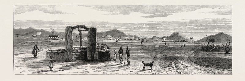 THE CARTAGENA INSURRECTION, SPAIN: GENERAL VIEW OF THE BOMBARDMENT, FROM THE BESIEGERS' CAMP, 1873 engraving
