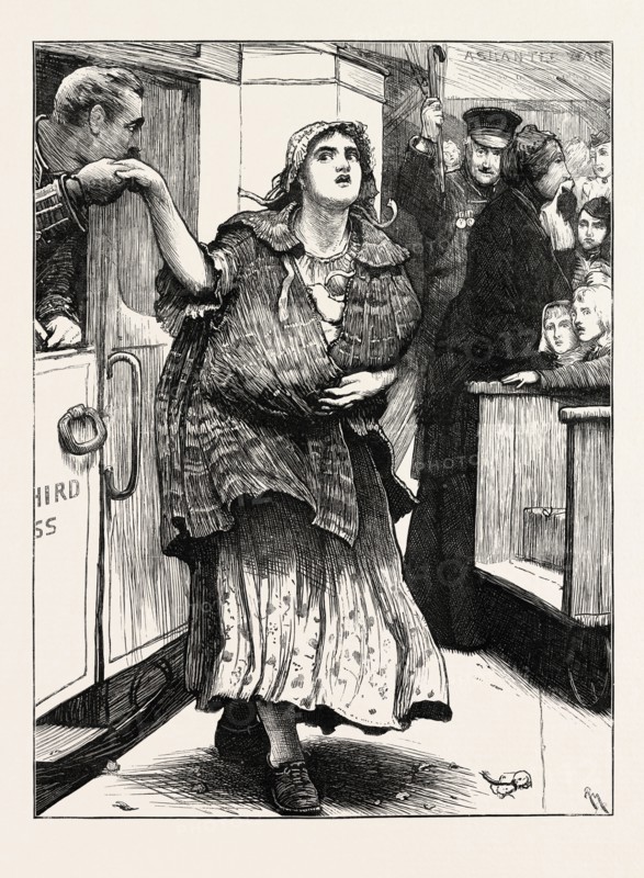 THE ASHANTEE WAR: GOOD BYE A. SKETCH AT THE RAILWAY STATION, ANGLO ASHANTI WAR, GHANA, 1873 engraving
