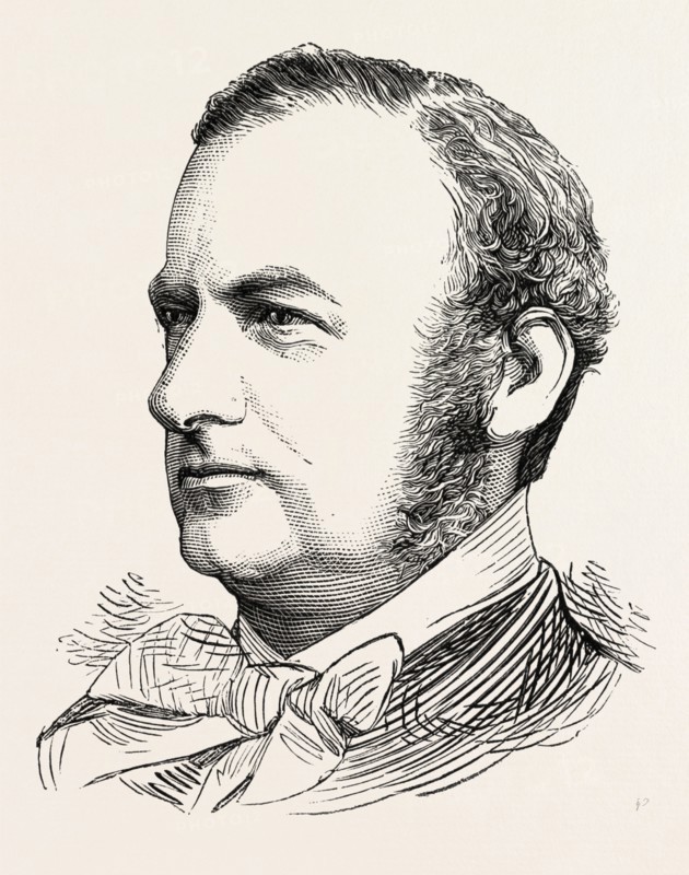 ADMIRAL LOBO OF THE SPANISH SQUADRON, 1873 engraving