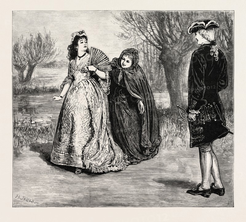 SCENE FROM THE WANDERING HEIR AT THE QUEEN'S THEATRE: Philippa Whatever I am I don't care to be stared at like a wild animal. ACT IV, UK, 1873 engraving